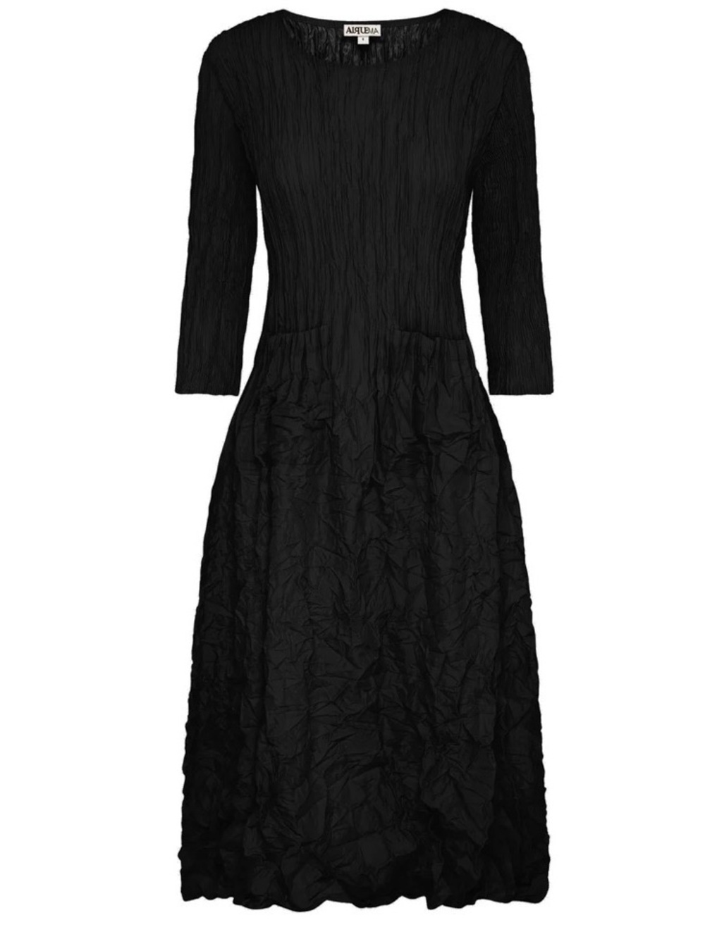 Alquema 3/4 Sleeve Smash Pocket Dress in Black